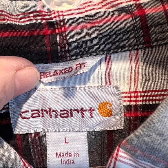 CARHARTT NWOT Men’s Short Sleeve Cotton Button Down Shirt. Double Chest Pocket - Picture 7 of 9